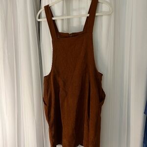 Brown Corduroy Pinafore Dress